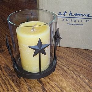 Glass hurricane votive holder